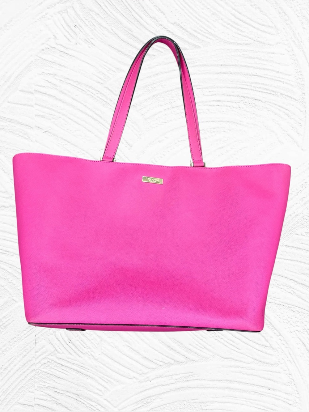 Kate Spade NY Newbury Lane Jules Pink Leather Large Tote Hot Barbie‎ Pink